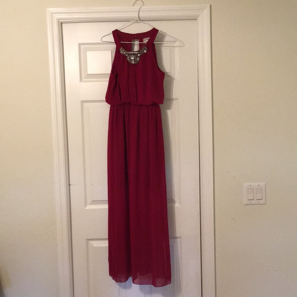 New burgundy wine color long dress 👗 MEDIUM